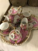 A Pink porcelain tea set