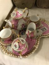 A Pink porcelain tea set