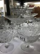 A collection of glass dessert bowls