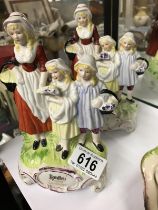 A pair of Yardley English lavender figurines, Mother with children