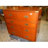 S.W Silver Victorian mahogany campaign chest. COLLECT ONLY