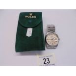 A Rolex Oyster date precision wrist watch, 78350 in velvet pouch.