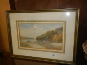 A framed and glazed water-colour signed Allen. COLLECT ONLY.