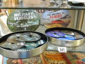Two sets of military DVD's - Military Vehicles and History of Flight.