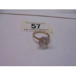 A 9ct gold ring set white stone, size K, 2.8 grams.