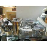 A good mixed lot of silver plate etc.,