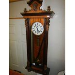 A mahogany single weight Vienna wall clock, COLLECT ONLY.