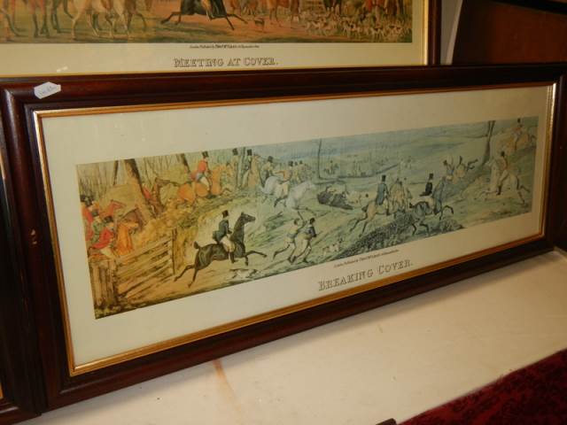 A framed and glazed good set of four hunting scenes. COLLECT ONLY. - Image 5 of 9