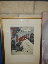 A framed and glazed Superman print, COLLECT ONLY.