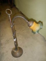 A brass 'Swan Neck' reading lamp, COLLECT ONLY,