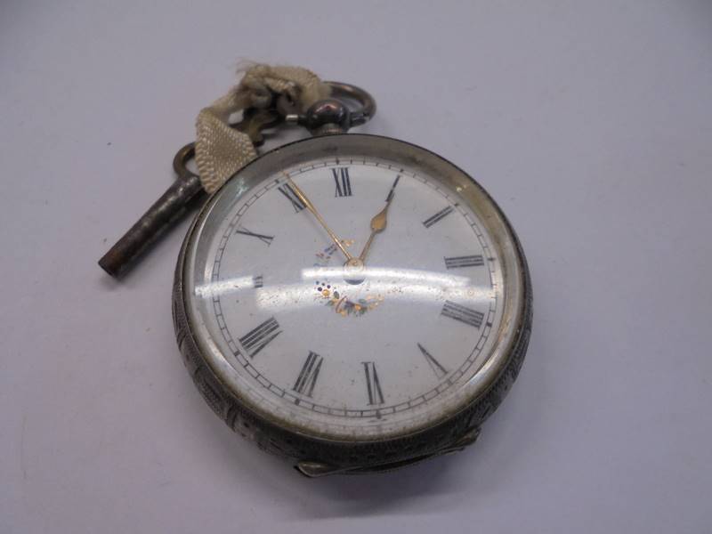 A Victorian silver fob watch and a gold a/f watch. - Image 2 of 4