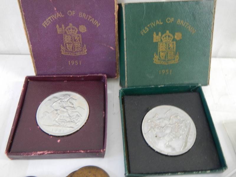 A mixed lot of coins and crowns including Churchill, Festival of Britain 1951 etc., - Image 2 of 5
