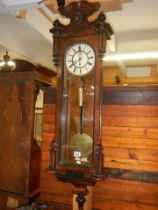 A Gustav Becker single weight Vienna wall clock, COLLECT ONLY.