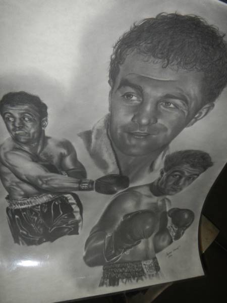 Four boxing champions print including Mohamed Ali, all with stamps, COLLECT ONLY. - Image 4 of 10