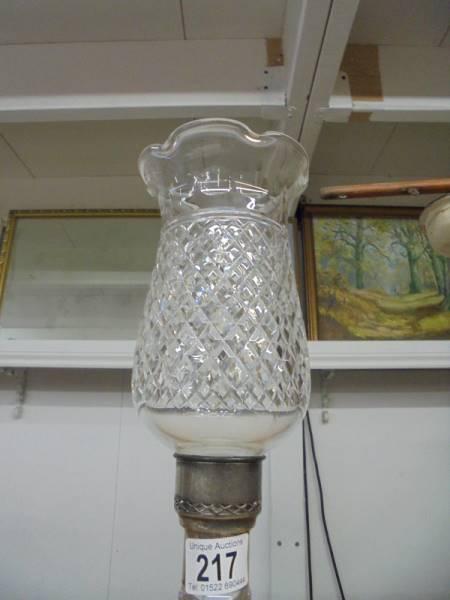 A cut glass candle lamp. - Image 3 of 3