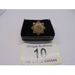A yellow gold champagne ring, size N, 4 grams.