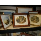 Three framed and glazed oval 'Le Blond' prints. COLLECT ONLY.