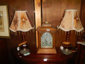 A pair of table lamps with beaded shades, COLLECT ONLY.