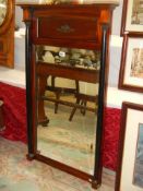 A mahogany overmantel mirror, COLLECT ONLY.