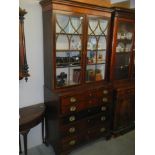 A mid-Victorian mahogany secretaire bookcase, COLLECT ONLY.