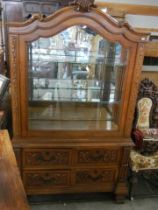 A good quality Edwardian glazed cabinet with drawer base. COLLECT ONLY.