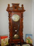 A double weight wall clock all complete but does need attention, COLLECT ONLY.