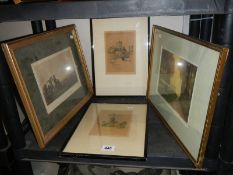 Four assorted framed and glazed prints. COLLECT ONLY.