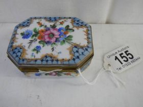 A good early 20th century hand painted porcelain patch/pill box.