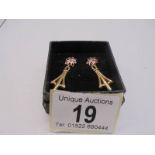 A pair of 9ct gold drop earrings, 3.15 grams.