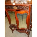 A glazed Edwardian music cabinet. COLLECT ONLY.