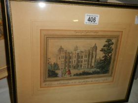 A framed and glazed engraving of Worksop, COLLECT ONLY.