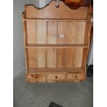 An old pine shelf unit with drawers, COLLECT ONLY.