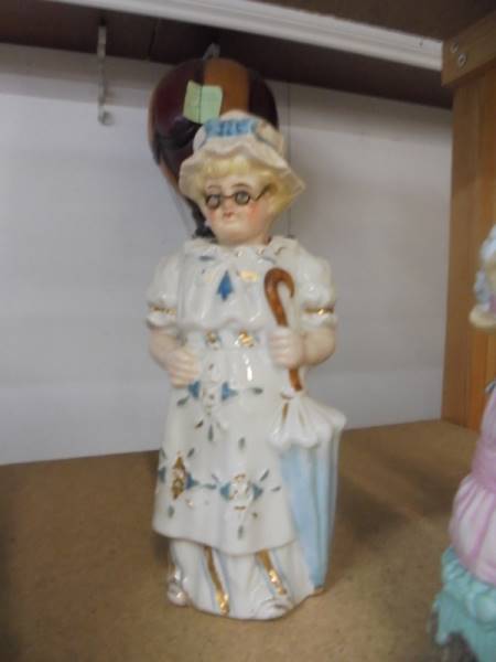 A 19th century nodding head teaparty group and a 19th century nodding Granny figure. - Image 2 of 3