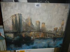 A New York skyline study on canvas. COLLECT ONLY.