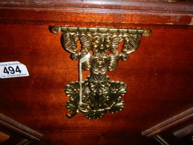 A large mahogany effect box with brass fittings, COLLECT ONLY. - Image 2 of 3