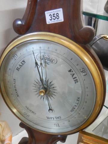 A late Victorian mahogany barometer, COLLECT ONLY. - Image 2 of 3