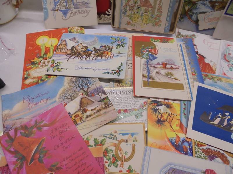 A quantity of vintage greeting cards including Christmas and 21st Birthday. - Image 6 of 8