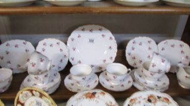 A 21 piece rose decorated Colclough china tea set. COLLECT ONLY.