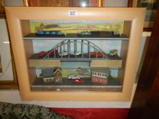 A pine framed diorama. COLLECT ONLY.
