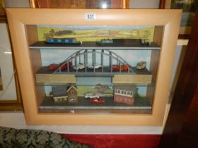 A pine framed diorama. COLLECT ONLY.