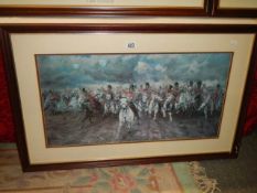 A framed and glazed battle scene, COLLECT ONLY.