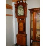 A Victorian Grandfather clock complete with pendulum and weights, COLLECT ONLY.