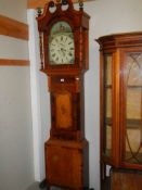 A Victorian Grandfather clock complete with pendulum and weights, COLLECT ONLY.