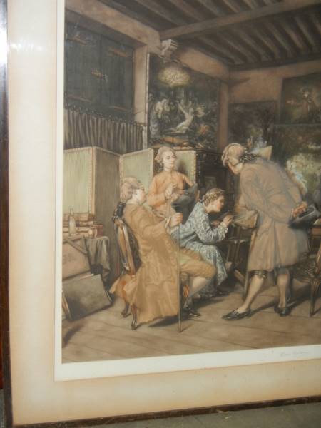 A framed and glazed engraving of an art forger signed Albert Galian, COLLECT ONLY. - Image 2 of 4