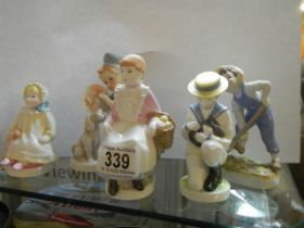 A collection of 20th century ceramic figures.