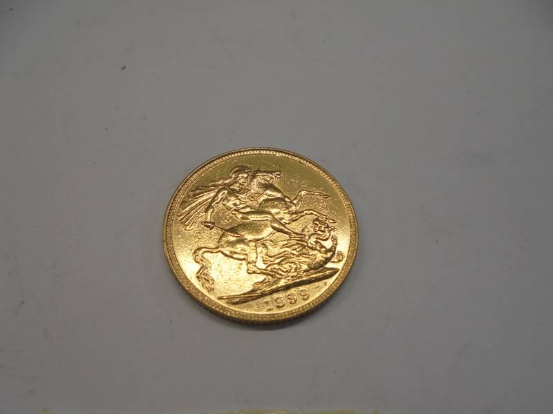 An 1899 Queen Victoria full gold sovereign. - Image 3 of 3