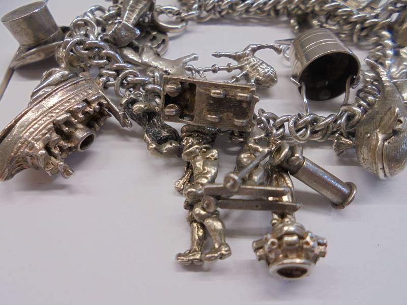 A silver charm bracelet, 70 grams. - Image 2 of 3