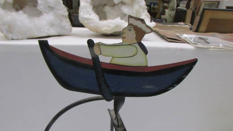 A vintage style metal rocking sail boat toy. - Image 2 of 3