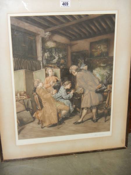 A framed and glazed engraving of an art forger signed Albert Galian, COLLECT ONLY. - Image 3 of 4