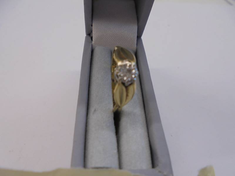 A single stone diamond ring circa 1960/70's, stamped 18ct, size I, 2.25 grams. - Image 2 of 2